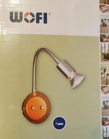 Wandleuchte Wandlampe Wandstrahler Leselampe Halogen Nini Flexibel Orange Chrom