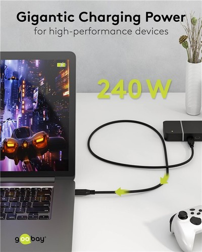 USB-C-Kabel, USB4, 240 W, 20 Gbit/s, Power Delivery, 1,5 m - Bild 4 von 9