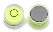 One Magnetic 14.75mm X 8.1mm Bubble Spirit Level Round Circular Circle Yellow