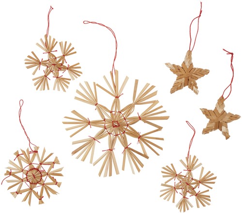 Surtido de estrellas de paja I 4-10 cm 16 piezas interior Navidad adornos de árboles - Imagen 2 de 3