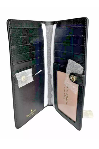 NWT Kate Spade Jane Large Slim Bifold Wallet Saffiano Leather Black - Picture 2 of 8