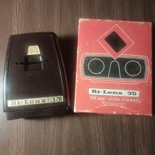Bi-Lens 35mm Sawyers Bakelite Slide Viewer With Built In Light  Tested Working 