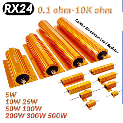5W/10W/25W/50W/100W/200W/300W/500W RX24 Golden Aluminium Load Resistor Wirewound