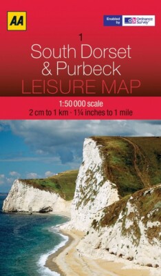 AA (1) South Dorset & Purbeck Leisure Map enabled by OS scale 1:50 000