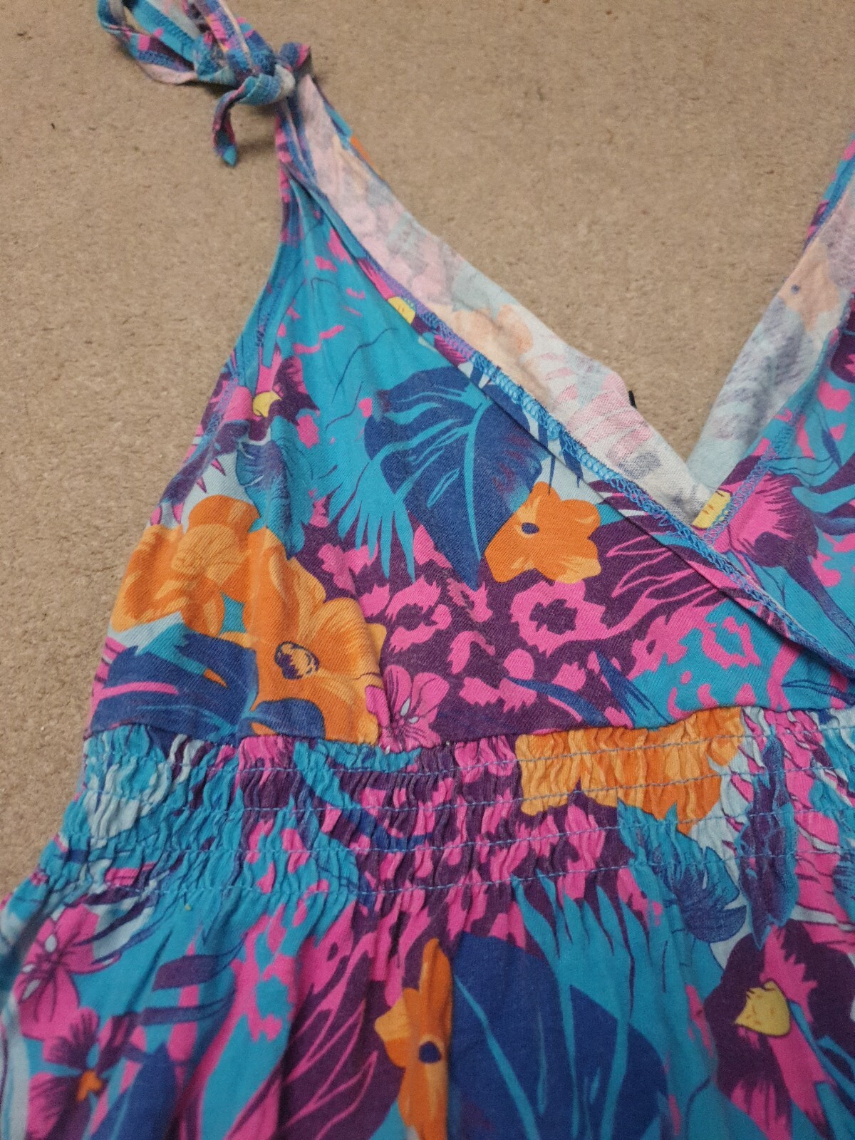 Papaya blue Flowery Dress Size 10 eBay