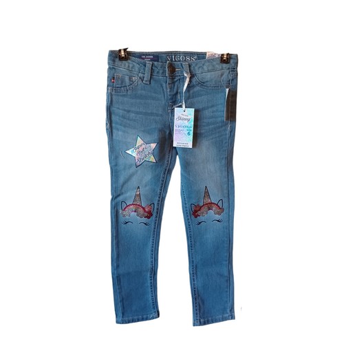 Justice/Vigoss Girls Skinny Jeans Set-6-Unicorn Knees-T-Shirt - Picture 3 of 8