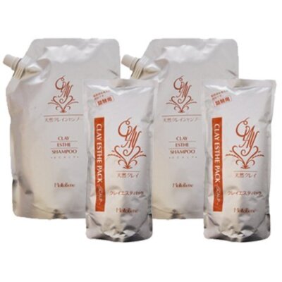[2er Set] Moltobene Clay Esthe Shampoo 800ml & Clay Esthe Pack 500g Nachfüllset