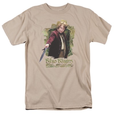 The Hobbit Bilbo Baggins ''Sand'' Color T-Shirt Sizes S-3X NEW