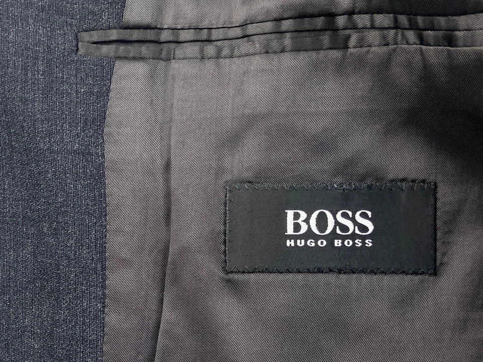 HUGO BOSS Mens 40R Dark Gray USA Soft Wool 2 Piece Suit With Dress Pants 33x30 - Image 2 of 4