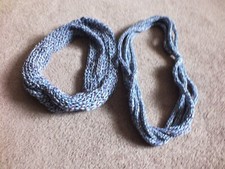 Beautiful New Knit Necklace Scarf Handmade Set 2 Styles Same Yarn Muti