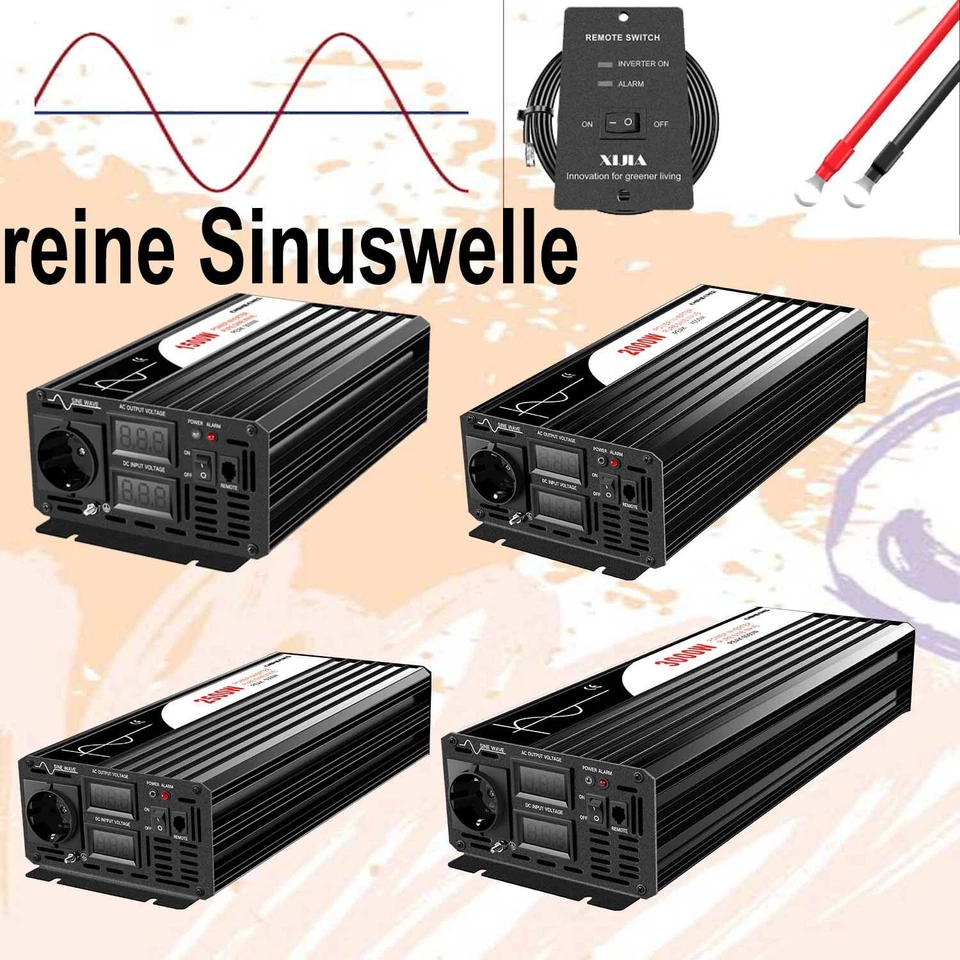 12V/24V/48V to 230v 800W/1500W/2000W/2500W/3000W wechselrichter reiner sinus