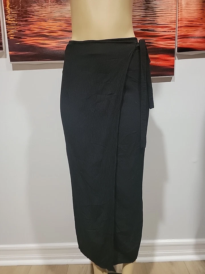 Falda Larga CHRISTIES Hecha en Francia Vintage Negra Envolvente Talla S Para Mujer #7 Foto 4 de 4