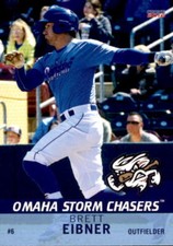 2016 Omaha Storm Chasers Choice 12 Brett Eibner Jupiter Florida FL Baseball Card