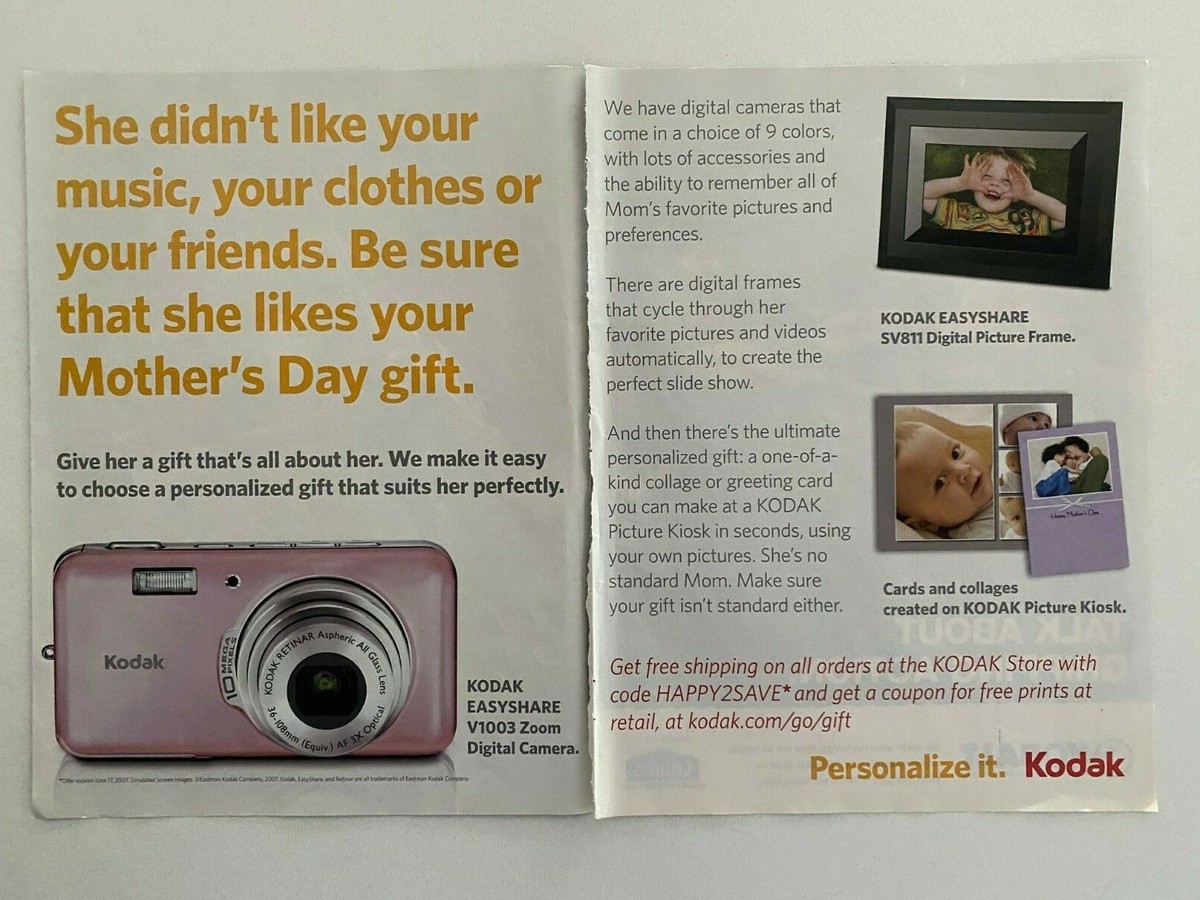Kodak Easyshare V1003 Zoom Digital Camera 2007 Magazine Ad | eBay