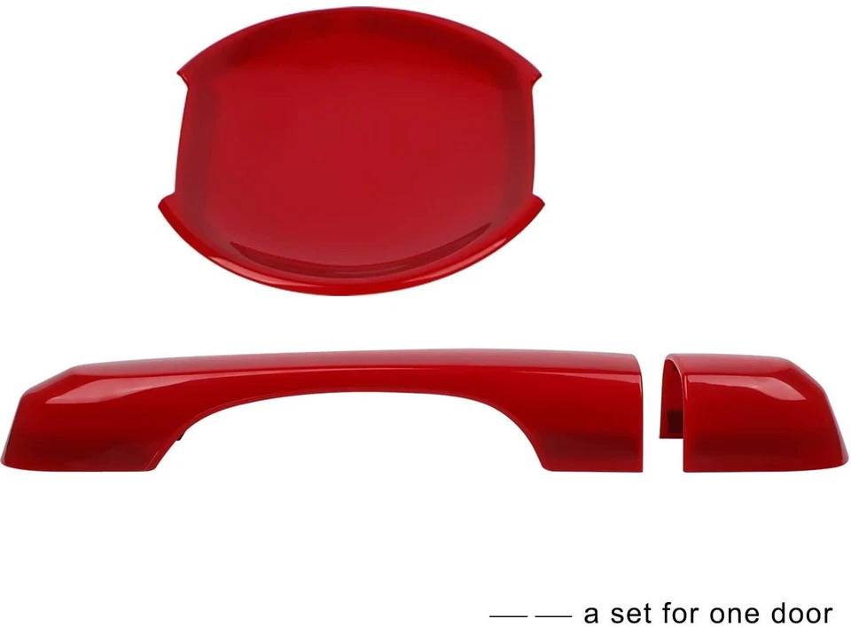 Cubierta de manija de puerta roja cerradura taza cuenco cubiertas molduras para Jeep Renegade 2015-2020 Foto 3 de 4