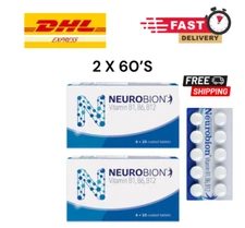 2x NEUROBION Vitamin B1, B6, B12 Nerve Relief, Numbness & Tingling 60 Tablets.