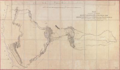 14'' x 24'' 1845 Map Of An Exploring Expedition To Rocky Mountains & To Oregon