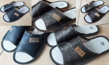 Herren Leder Hausschuhe,Pantoffeln,Latschen, ...