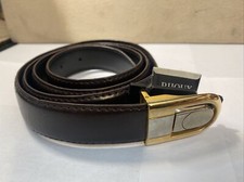 Bijoux Terner Dress Belt Size 46 Brown Band Plain Silver Yellow Hardware