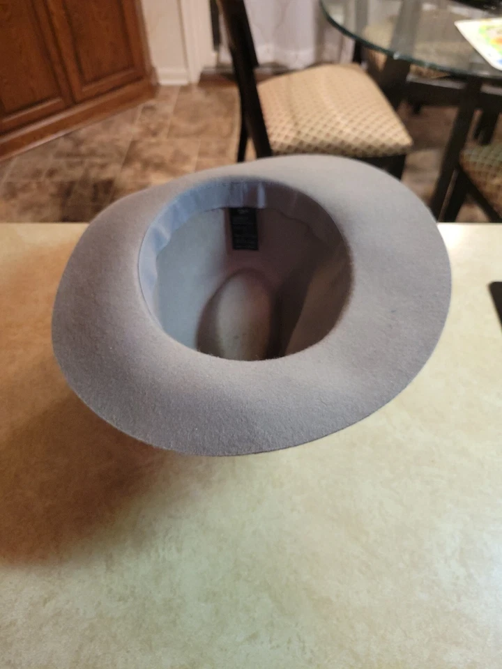 Sombrero D&Y David & Young 100% Lana Tostado Oscuro Acento Marrón Panamá Estilo Boho Festival Foto 4 de 4