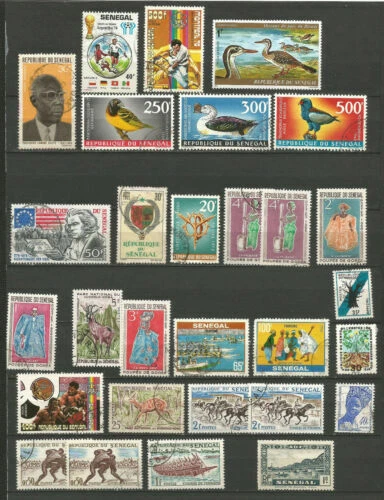 Timbres du Sénégal oblitérés en lot