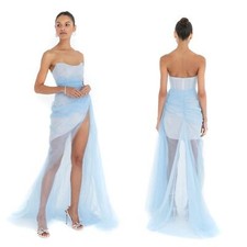 THE BAR Cleo Gown Azure Tulle Blue Fairy Mini Maxi Wedding Dress Prom 6 $648