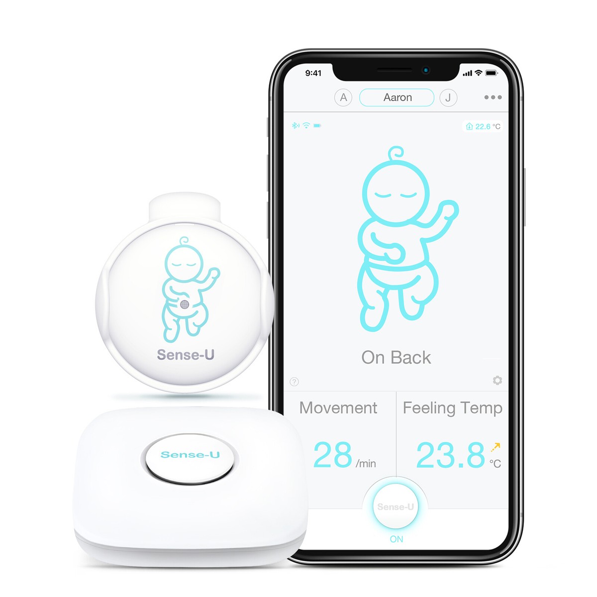 Sense-U Baby Monitor 3: Breathing Movement, Body Temperature