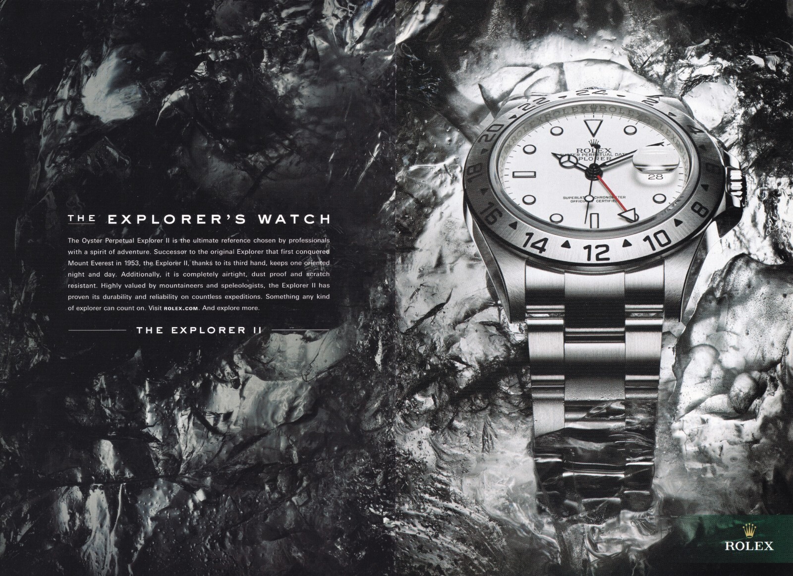 ROLEX Explorer 2010 Original 2-Page Print Ad The Explorers Watch