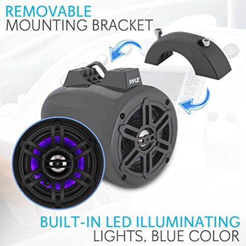 Altavoces de torre LED para wakeboard marino impermeables de 4" negros (par) - Imagen 2 de 8