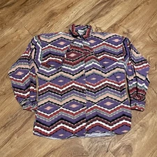 Vintage Roper Western Top Aztec Women Small Long Sleeve Rodeo Cowgirl Blouse