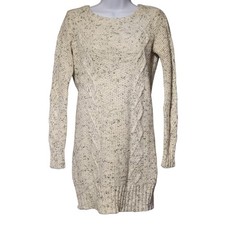 American Eagle Cable Knit Sweater Dress Cream Gray Marled Wool Blend XS Mini