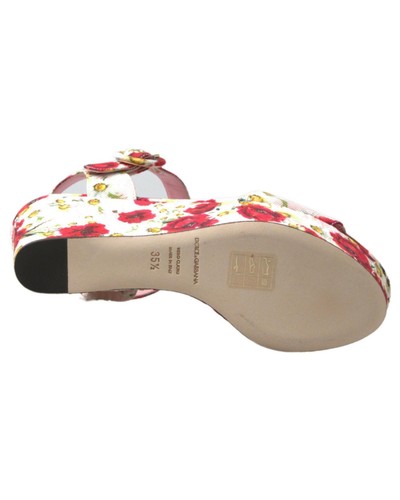Dolce & Gabbana Floral Wedge Sandals Buckle Closure Women Multicolor - Imagen 6 de 7