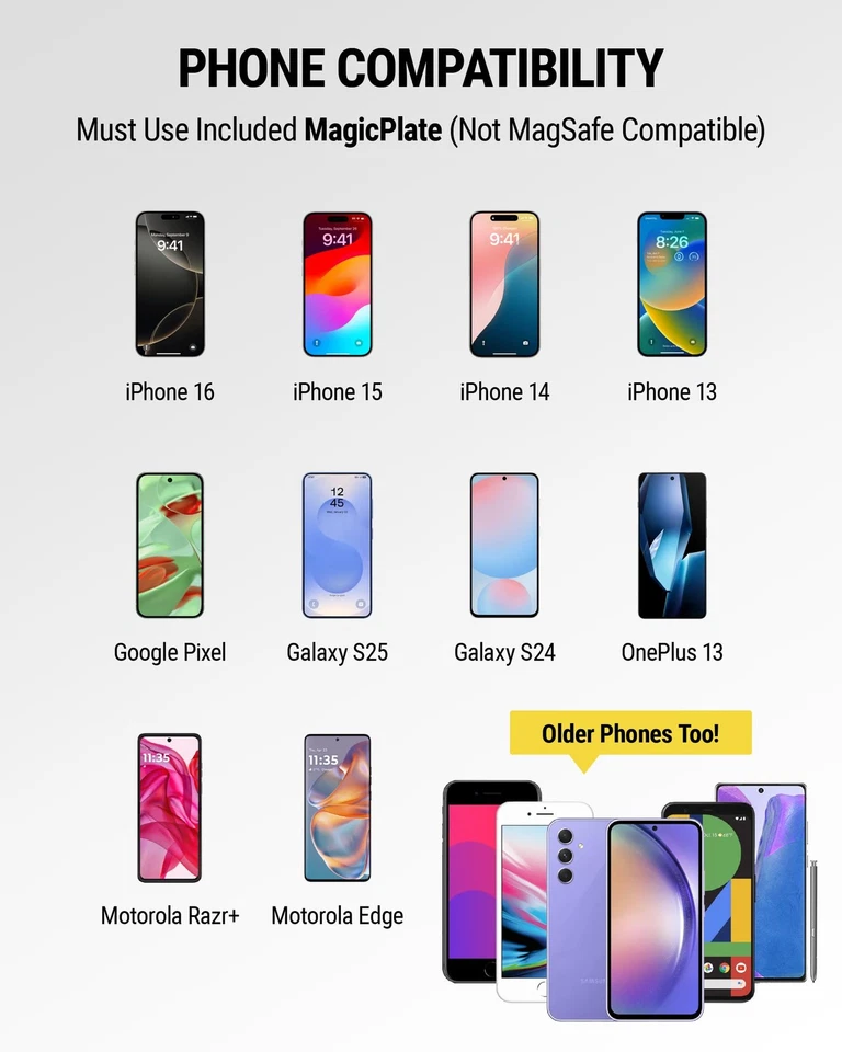 Soporte magnético universal ajustable para teléfono de automóvil Scosche MAGDMB MagicMount Foto 3 de 4