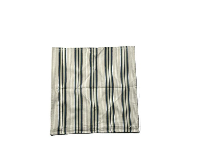 Pottery Barn Brown Blue Green Pin Stripe Square Sofa Toss Pillow Cover 20" New - Image 2 of 2