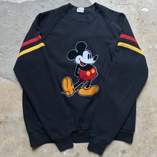 Vintage Disney Mickey Mouse Germany German Flag Colors Sweatshirt Felt Logo Med