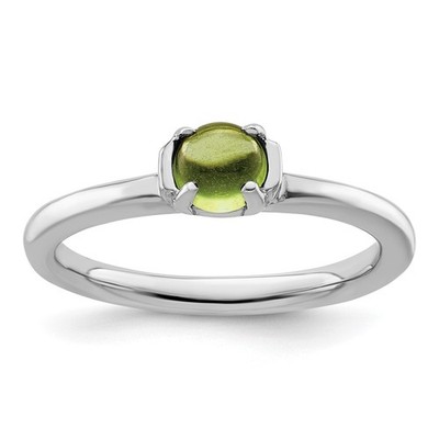 Sterling Silber vorsteckbarer Expressions polierter Peridot Ring - Größe 8