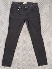Carhartt Jeans Slim Fit Skinny Leg Women  s Sz 14 Tall Black Stretch Distressed