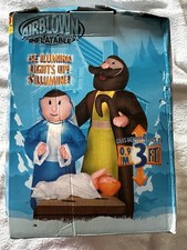3  Airblown Inflatable Nativity Scene NIB 2009 Gemmy Lights Up VERY RARE