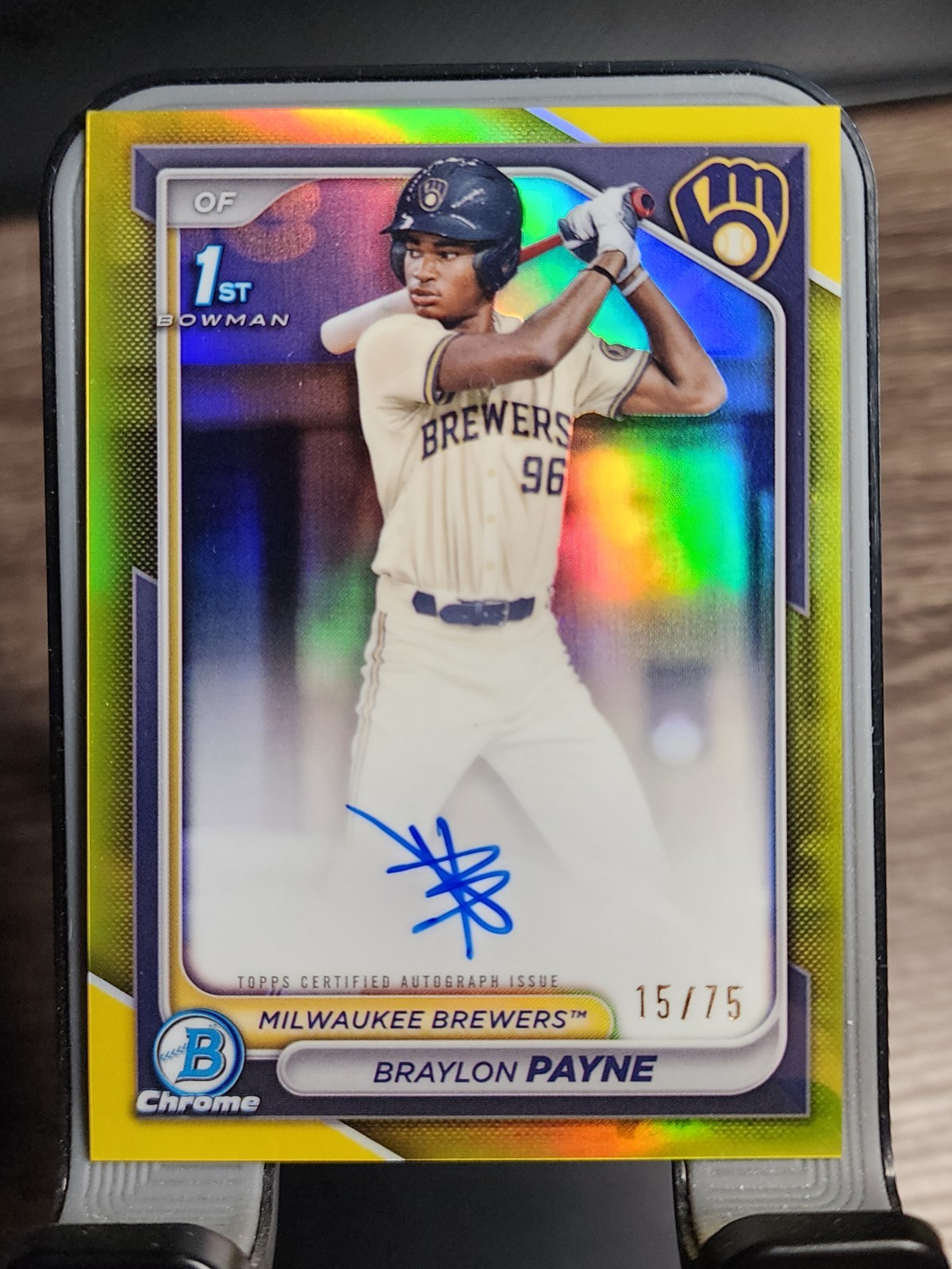 2024 Bowman Draft Braylon Payne Chrome 1st Prospect Auto Yellow /75 #CPA-BP SSP