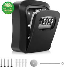 Wall Mounted Key Lock Box 4 Digit Combination Weatherproof Secure Storage