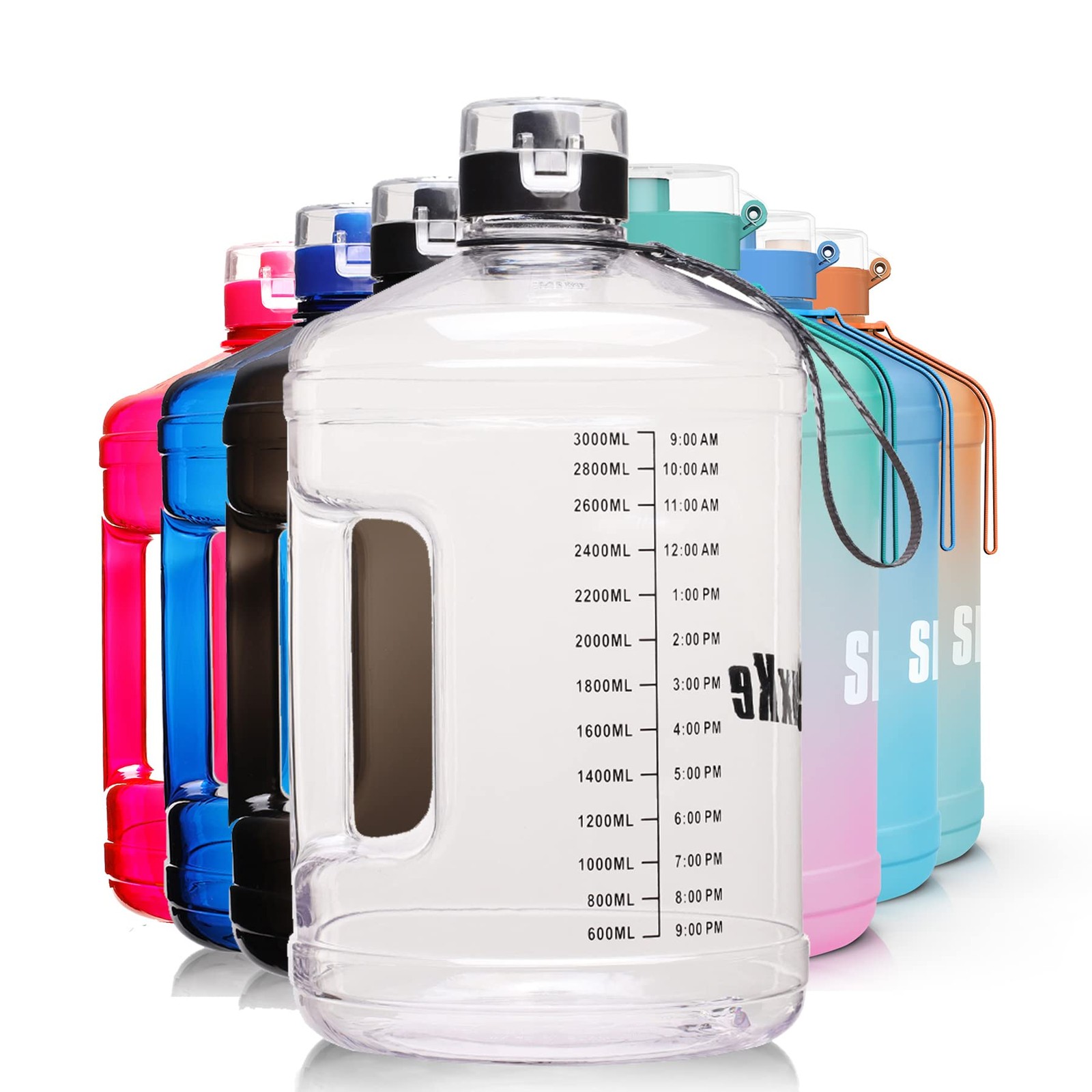 Portable Water Jug Fitness Sports Daily Water Bottle Wi...