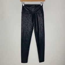 Aerie Offline The Hugger High Waisted Crackle Leggings Black Medium Long