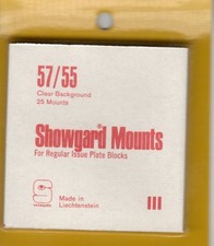 25 Showgard Mounts 57 x 55 Clear FREE U.S. Shipping w/$60 Order (Mix/Match)