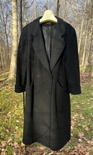 VTG Donnybrook Black Overcoat Coat Jacket Wool Or Wool Blend Size 12 Used