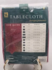 Bed Bath and Beyond 70" Round Baroque Poinsettia Tablecloth NEW