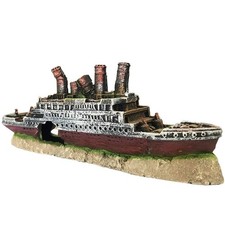 SLOCME Aquarium Titanic Shipwreck Decorations - Fish Tank Resin Material Pira...