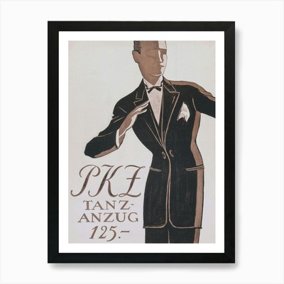 Dapper Mann im Smoking, Vintage Herren gerahmtes Wandbild Poster Leinwanddruck Bild