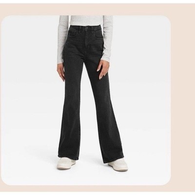 Universal Thread Womens High Rise Black Flare Jeans Comfort Stretch 10 Long NWT