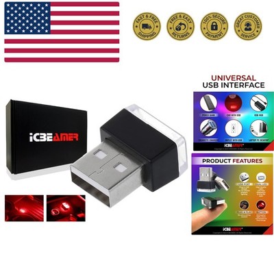 Mini USB LED Light 1-Pack Red | Direct Plug-in Miniature/Nano Car Interior Am...