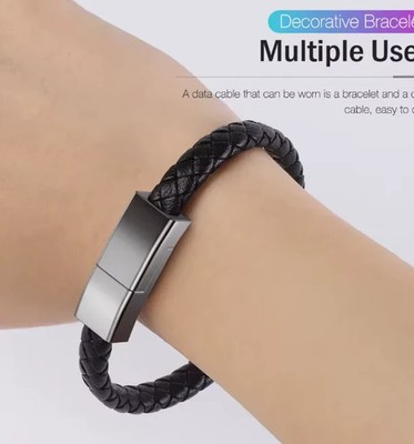 Leather Bracelet Fast Charging Cable   USB/Micro/Type-C Data Line